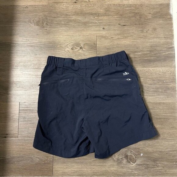 Fish Hippie Shorts Mens 28 Navy Flat Front Active Hybrid Board Fishing Short - Picture 4 of 9